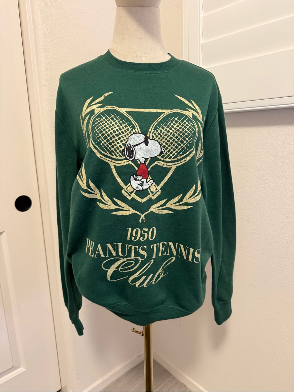 Peanuts Green Crewneck Sweatshirt with Black Tag